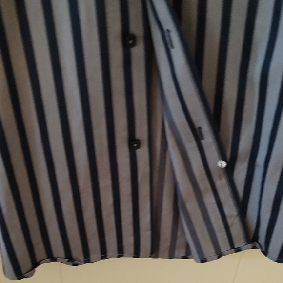 Bugatchi Men's Black and Gray Striped Long Sleeve Cotton Cuffed Shirt XXL - Picture 7 of 9